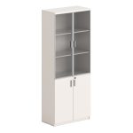 ΒΙΒΛΙΟΘΗΚΗ NEWLINE HM18281 ΜΕΛΑΜΙΝΗ ΕΚΡΟΥ & ΚΑΦΕ--ΓΥΑΛΙ 80x40x200Υεκ.