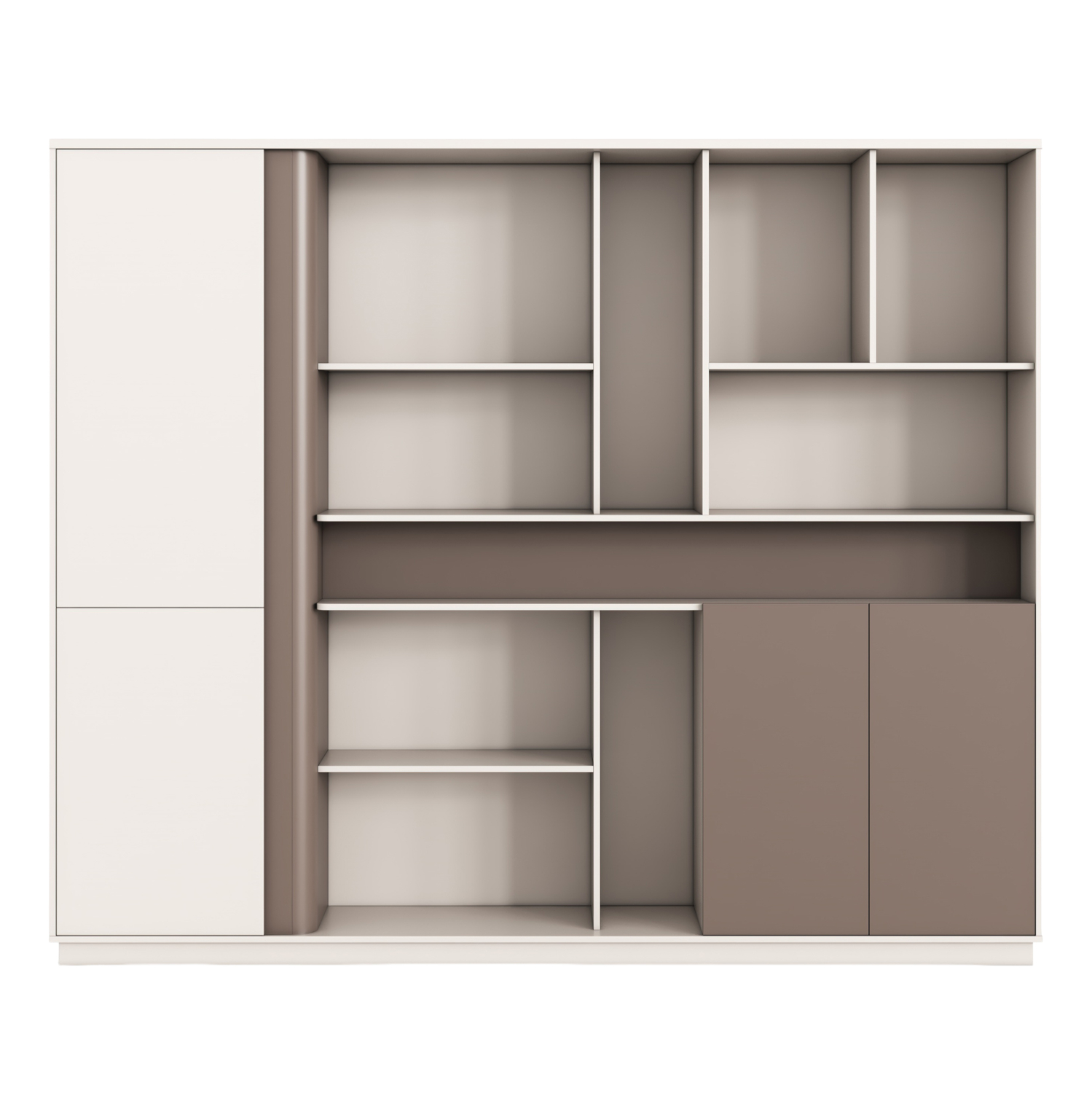 bibliothiki-grafeioy-fb918279-melamini-l ΒΙΒΛΙΟΘΗΚΗ ΓΡΑΦΕΙΟΥ NEWLINE HM18279 ΜΕΛΑΜΙΝΗ ΕΚΡΟΥ & ΚΑΦΕ 240x40x200Υεκ. - Image 1