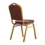 HILTON Καρέκλα Μέταλλο Βαφή Gold, Ύφασμα Καφέ - Image 5