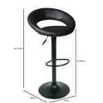 BELT Σκαμπό BAR με Πλάτη, Μέταλλο Βαφή Μαύρο, PU Μαύρο, Ρύθμιση Ύψους, Περιστρεφόμενο - Image 3