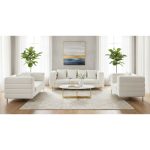 MORRIS Set Σαλόνι - Καθιστικό 3θέσιος + 2θέσιος + Πολυθρόνα Ύφασμα Teddy Άσπρο - Image 2