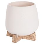 ΓΛΑΣΤΡΑ ΕΣ.ΧΩΡΟΥ FRELLO HM4674.02S ΛΕΥΚΟ FIBER CEMENT--TEAK ΒΑΣΗ 14,5x14,5x16Υεκ.