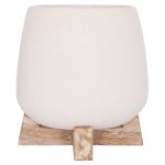 ΓΛΑΣΤΡΑ ΕΣ.ΧΩΡΟΥ FRELLO HM4674.02S ΛΕΥΚΟ FIBER CEMENT--TEAK ΒΑΣΗ 14,5x14,5x16Υεκ. - Image 3