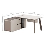 ΓΡΑΦΕΙΟ ΑΡΙΣΤΕΡΗ ΓΩΝΙΑ NEWLINE HM18272L ΜΕΛΑΜΙΝΗ ΕΚΡΟΥ-ΑΝΟΙΧΤΟ ΚΑΦΕ 160x145x75Υεκ - Image 2
