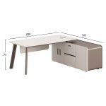 ΓΡΑΦΕΙΟ ΔΕΞΙΑ ΓΩΝΙΑ NEWLINE HM18271R ΜΕΛΑΜΙΝΗ ΕΚΡΟΥ-ΑΝΟΙΧΤΟ ΚΑΦΕ 200x165x75Υεκ - Image 2