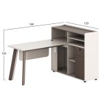 ΓΡΑΦΕΙΟ ΔΕΞΙΑ ΓΩΝΙΑ NEWLINE HM18275R ΜΕΛΑΜΙΝΗ ΕΚΡΟΥ--ΠΟΔΙΑ ΑΛΟΥΜΙΝΙΟΥ 160x120x105Υεκ - Image 2