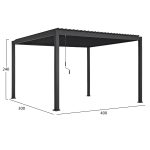 ΒΙΟΚΛΙΜΑΤΙΚΗ ΠΕΡΓΚΟΛΑ ΑΛΟΥΜΙΝΙΟΥ DOMECIL HM6612.01 ΜΕ ΜΕΤΑΛ. ΠΕΡΣΙΔΕΣ--300x400x240Υ - Image 2
