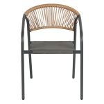 ΠΟΛΥΘΡΟΝΑ HOMAN HM6430.01 ΓΚΡΙ ΜΕΤΑΛΛΟ & TEXTILENE--ΜΠΕΖ P.E.RATTAN 53x58x75Υεκ - Image 3