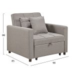 ΠΟΛΥΘΡΟΝΑ-ΚΡΕΒΑΤΙ MERO HM3306.03 ΜΠΕΖ ΥΦΑΣΜΑ 100x90x83Υεκ. - Image 2