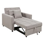 ΠΟΛΥΘΡΟΝΑ-ΚΡΕΒΑΤΙ MERO HM3306.03 ΜΠΕΖ ΥΦΑΣΜΑ 100x90x83Υεκ. - Image 5