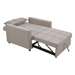 ΠΟΛΥΘΡΟΝΑ-ΚΡΕΒΑΤΙ MERO HM3306.03 ΜΠΕΖ ΥΦΑΣΜΑ 100x90x83Υεκ. - Image 6