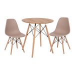 ΣΕΤ ΤΡΑΠΕΖΑΡΙΑΣ 3ΤΜΧ TWIST HM21374 ΣΤΡΟΓΓΥΛΟ ΤΡΑΠΕΖΙ Φ80 & 2 ΚΑΡΕΚΛΕΣ ΣΕ ΚΑΠΟΥΤΣΙΝΟ
