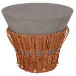 ΤΡΑΠΕΖΙ ΒΟΗΘΗΤΙΚΟ PERRAL HM18164.03S FIBER CEMENT ΓΚΡΙ-ΦΥΣΙΚΟ RATTAN--Φ42x36Υεκ - Image 6