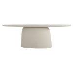 ΤΡΑΠΕΖΙ ΤΡΑΠΕΖΑΡΙΑΣ ΟΒΑΛ BRECCAN HM6577.02 ΜΠΕΖ FIBER CEMENT 240x100x75Υεκ. - Image 3