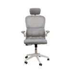 A9935 WHITE/GREY MESH ΚΑΡΕΚΛΑ ΓΡΑΦΕΙΟΥ 62Χ64Χ42-114/52-125εκ. - Image 2