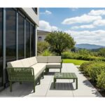 PORTOFINO LOUNGE SET ΓΩΝΙΑ OLIVE GREEN/ΜΑΞ. BEIGE(+ΤΡΑΠ.33εκ.) - Image 2