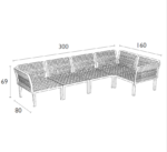 PORTOFINO LOUNGE SET ΓΩΝΙΑ OLIVE GREEN/ΜΑΞ. BEIGE(+ΤΡΑΠ.33εκ.) - Image 3