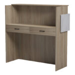 Γραφείο reception Optima pakoworld με led sonoma-λευκή όψη μαρμάρου 110x40x110εκ - Image 3