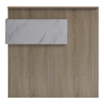 Γραφείο reception Optima pakoworld με led sonoma-λευκή όψη μαρμάρου 110x40x110εκ - Image 5