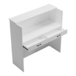 Γραφείο reception Optima pakoworld με led λευκό-sonoma 110x40x110εκ - Image 2