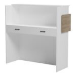 Γραφείο reception Optima pakoworld με led λευκό-sonoma 110x40x110εκ - Image 3