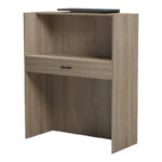 Γραφείο reception Zowel pakoworld με led sonoma-ανθρακί 90x40x110εκ - Image 3
