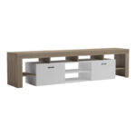 Έπιπλο τηλεόρασης Liner pakoworld sonoma-λευκό 210x40x50εκ - Image 3