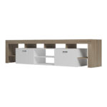 Έπιπλο τηλεόρασης Liner pakoworld sonoma-λευκό 210x40x50εκ - Image 4
