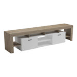 Έπιπλο τηλεόρασης Liner pakoworld sonoma-λευκό 210x40x50εκ - Image 5