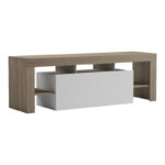 Έπιπλο τηλεόρασης Liner pakoworld sonoma-λευκό 150x40x50εκ - Image 3