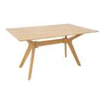 Τραπεζαρία Raffles pakoworld σετ 7τεμ rubberwood με pe rattanσε φυσική απόχρωση 150x90x76εκ - Image 5