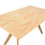 Τραπεζαρία Raffles pakoworld σετ 7τεμ rubberwood με pe rattanσε φυσική απόχρωση 150x90x76εκ - Image 6