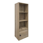 Βιβλιοθήκη-στήλη Lenobia pakoworld με ντουλάπι sonoma 30.5x24x95εκ