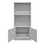 Βιβλιοθήκη Tekaro pakoworld λευκή 60x30x120εκ - Image 2