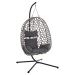 ΚΡΕΜΑΣΤΗ ΦΩΛΙΑ NESTA HM6468.01 ΓΚΡΙ ΜΕΤΑΛΛΟ & P.E.RATTAN 100x100x190Υεκ.