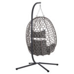 ΚΡΕΜΑΣΤΗ ΦΩΛΙΑ NESTA HM6468.01 ΓΚΡΙ ΜΕΤΑΛΛΟ & P.E.RATTAN 100x100x190Υεκ. - Image 4
