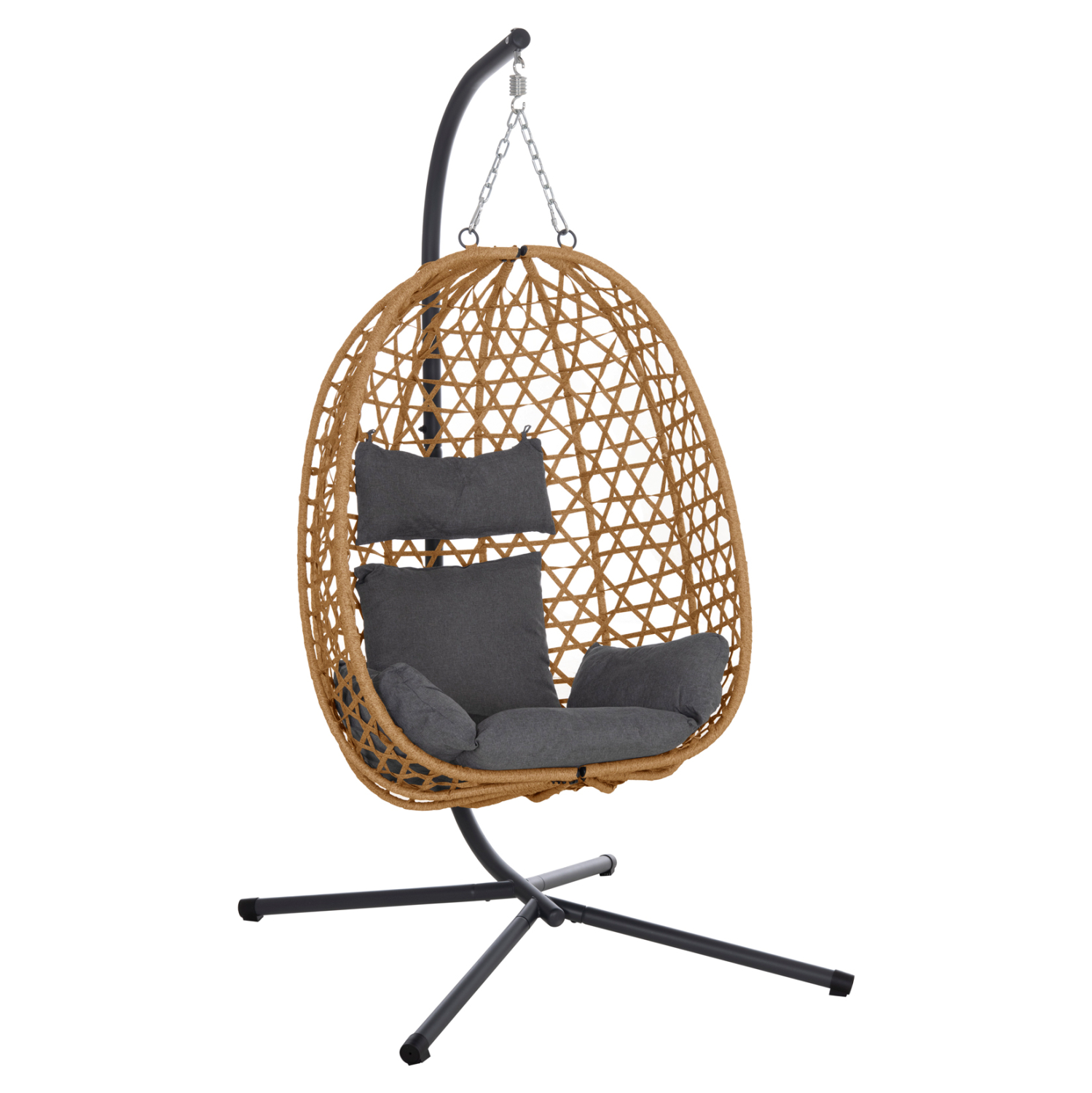 kremasti-folia-fb9646805-mayro-metallo-k ΚΡΕΜΑΣΤΗ ΦΩΛΙΑ NESTA HM6468.05 ΜΑΥΡΟ ΜΕΤΑΛΛΟ--ΚΑΦΕ P.E.RATTAN 100x100x190Υεκ. - Image 1