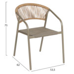ΠΟΛΥΘΡΟΝΑ HOMAN HM6430.04 ΣΑΜΠΑΝΙ ΜΕΤΑΛΛΟ & TEXTILENE--ΜΠΕΖ P.E.RATTAN 53x58x75Υεκ - Image 2