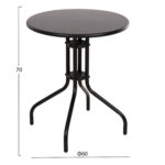 ΣΕΤ ΤΡΑΠΕΖΑΡΙΑΣ 3ΤΜΧ LINO HM10728.03-- 2 ΜΕΤΑΛ. ΚΑΡΕΚΛΕΣ--ΣΤΡΟΓΓΥΛΟ ΤΡΑΠΕΖΙ Φ60εκ ΜΑΥΡΟ - Image 2