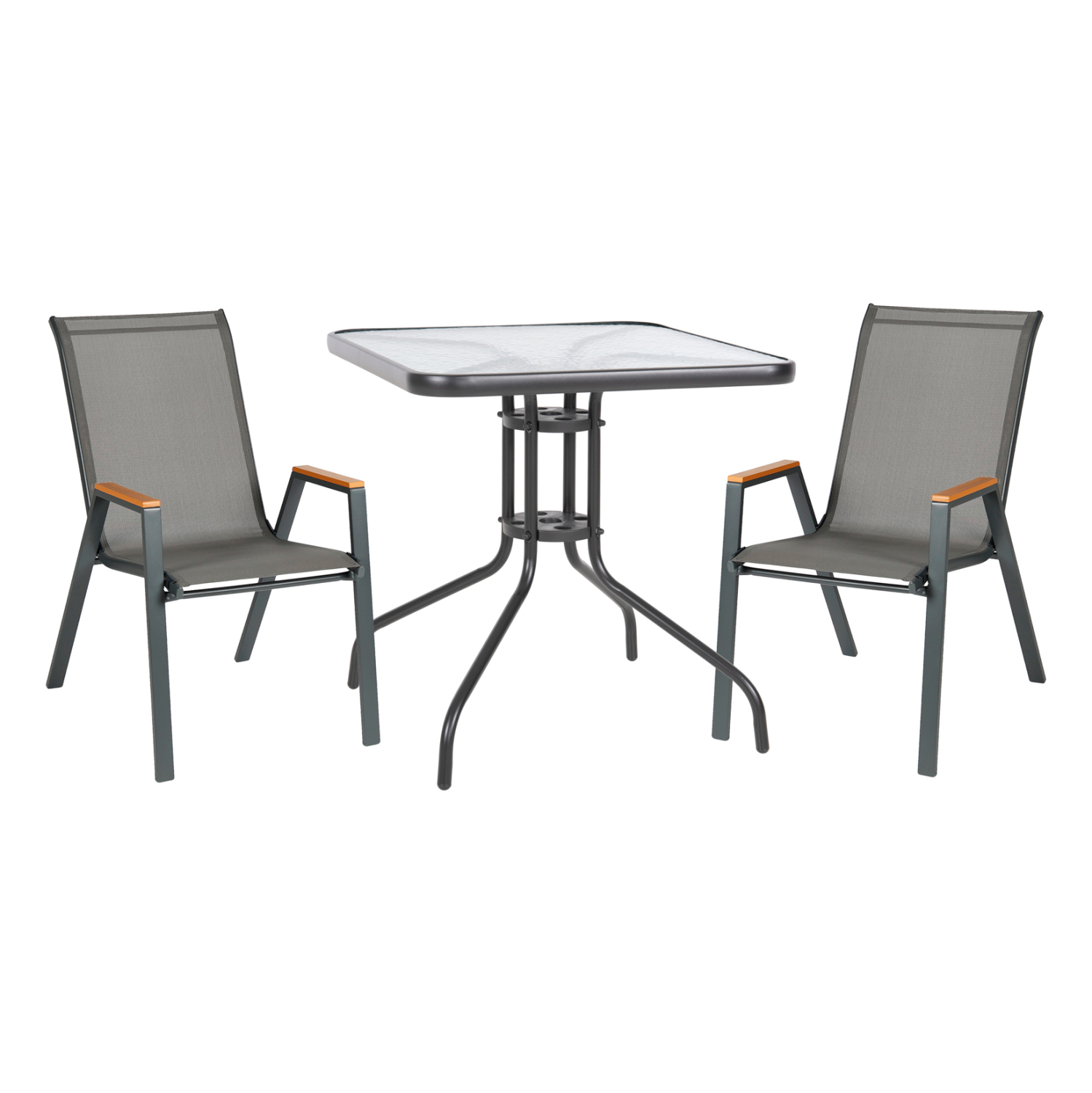 set-trapezarias-3tmch-fb91073001-2-karek ΣΕΤ ΤΡΑΠΕΖΑΡΙΑΣ 3ΤΜΧ FIGO HM10730.01-- 2 ΚΑΡΕΚΛΕΣ & ΤΕΤΡΑΓΩΝΟ ΤΡΑΠΕΖΙ 60x60εκ ΓΚΡΙ - Image 1