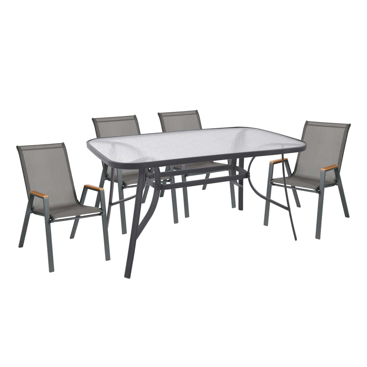 set-trapezarias-5tmch-fb91072901-karekle ΣΕΤ ΤΡΑΠΕΖΑΡΙΑΣ 5ΤΜΧ BRUNO HM10729.01 ΚΑΡΕΚΛΕΣ ΜΕΤΑΛΛΙΚΕΣ & ΤΡΑΠΕΖΙ 140x80εκ ΓΚΡΙ - Image 1