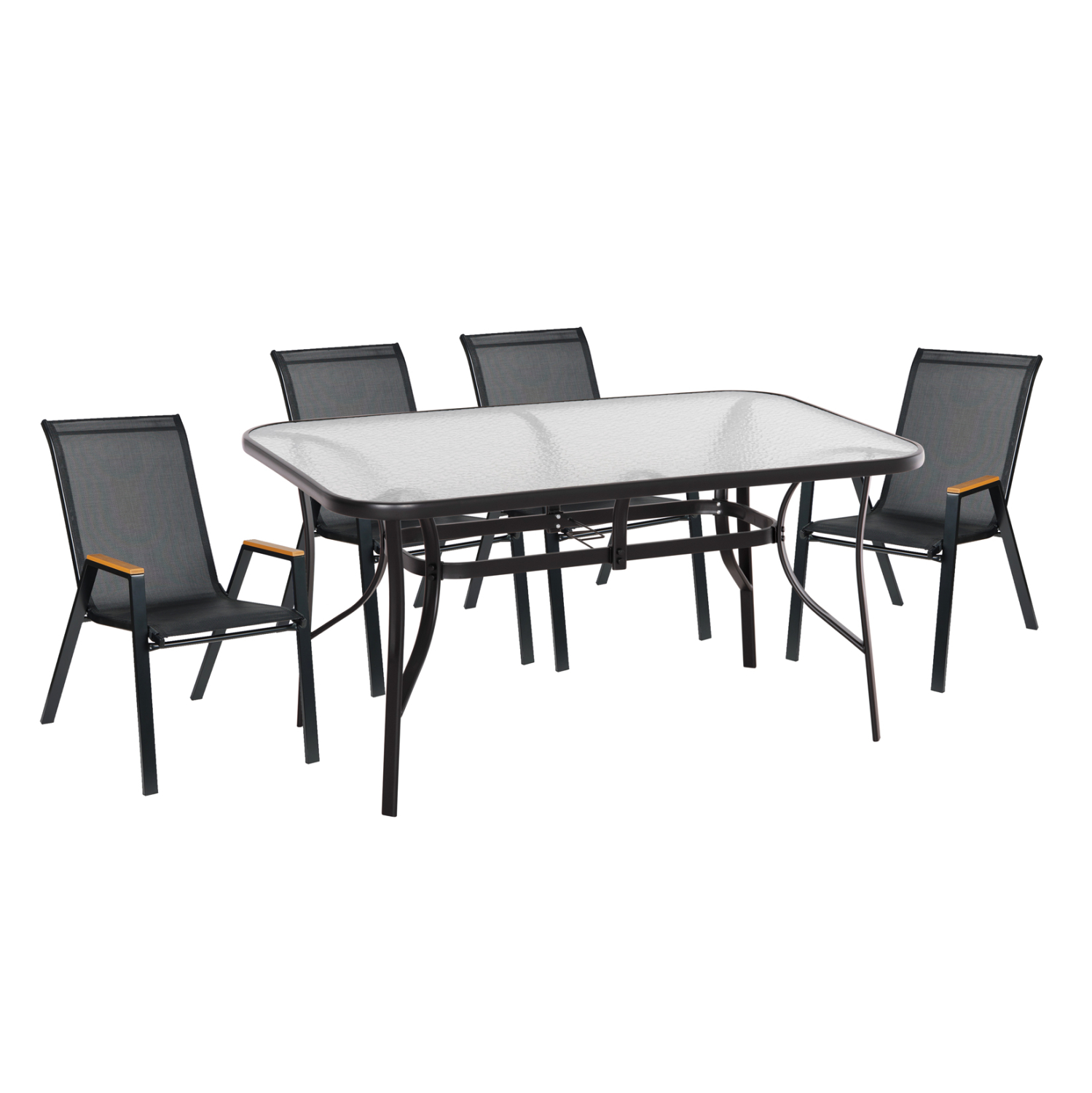 set-trapezarias-5tmch-fb91072903-karekle ΣΕΤ ΤΡΑΠΕΖΑΡΙΑΣ 5ΤΜΧ BRUNO HM10729.03 ΚΑΡΕΚΛΕΣ ΜΕΤΑΛΛΙΚΕΣ & ΤΡΑΠΕΖΙ 150x90εκ ΜΑΥΡΟ - Image 1