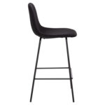 ΣΚΑΜΠΟ ΜΠΑΡ VINCENT HM9298.24 ΜΕΣΑΙΟΥ ΥΨΟΥΣ-ΜΑΥΡΟ ΥΦΑΣΜΑ-ΜΕΤΑΛΛΙΚΑ ΠΟΔΙΑ 43x50x92,5Υεκ - Image 4