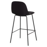 ΣΚΑΜΠΟ ΜΠΑΡ VINCENT HM9298.24 ΜΕΣΑΙΟΥ ΥΨΟΥΣ-ΜΑΥΡΟ ΥΦΑΣΜΑ-ΜΕΤΑΛΛΙΚΑ ΠΟΔΙΑ 43x50x92,5Υεκ - Image 5