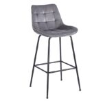 ERMINA GREY VELVET ΥΦΑΣΜΑ 75εκ. ΣΚΑΜΠΟ ΜΕΤΑΛΛΙΚΟ 49X50X75-104εκ.