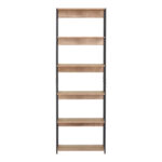 Βιβλιοθήκη Kaliano pakoworld oak-μαύρο μέταλλο 59.5x35x176.5εκ - Image 2