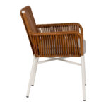 Πολυθρόνα Κήπου ArteLibre BLUENILE Λευκό/Καφέ Αλουμίνιο/Rattan 49x42x81cm - Image 2