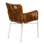 Πολυθρόνα Κήπου ArteLibre BLUENILE Λευκό/Καφέ Αλουμίνιο/Rattan 49x42x81cm - Image 3