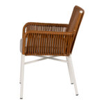 Πολυθρόνα Κήπου ArteLibre BLUENILE Λευκό/Καφέ Αλουμίνιο/Rattan 49x42x81cm - Image 6