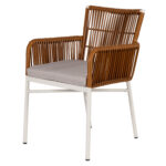 Πολυθρόνα Κήπου ArteLibre BLUENILE Λευκό/Καφέ Αλουμίνιο/Rattan 49x42x81cm - Image 7